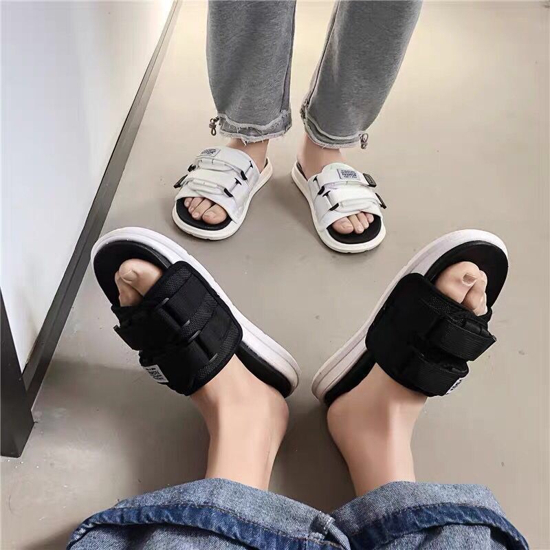 Dép quai ngang nam nữ unisex 2 quai dán Fashion phong cách Hàn Quốc