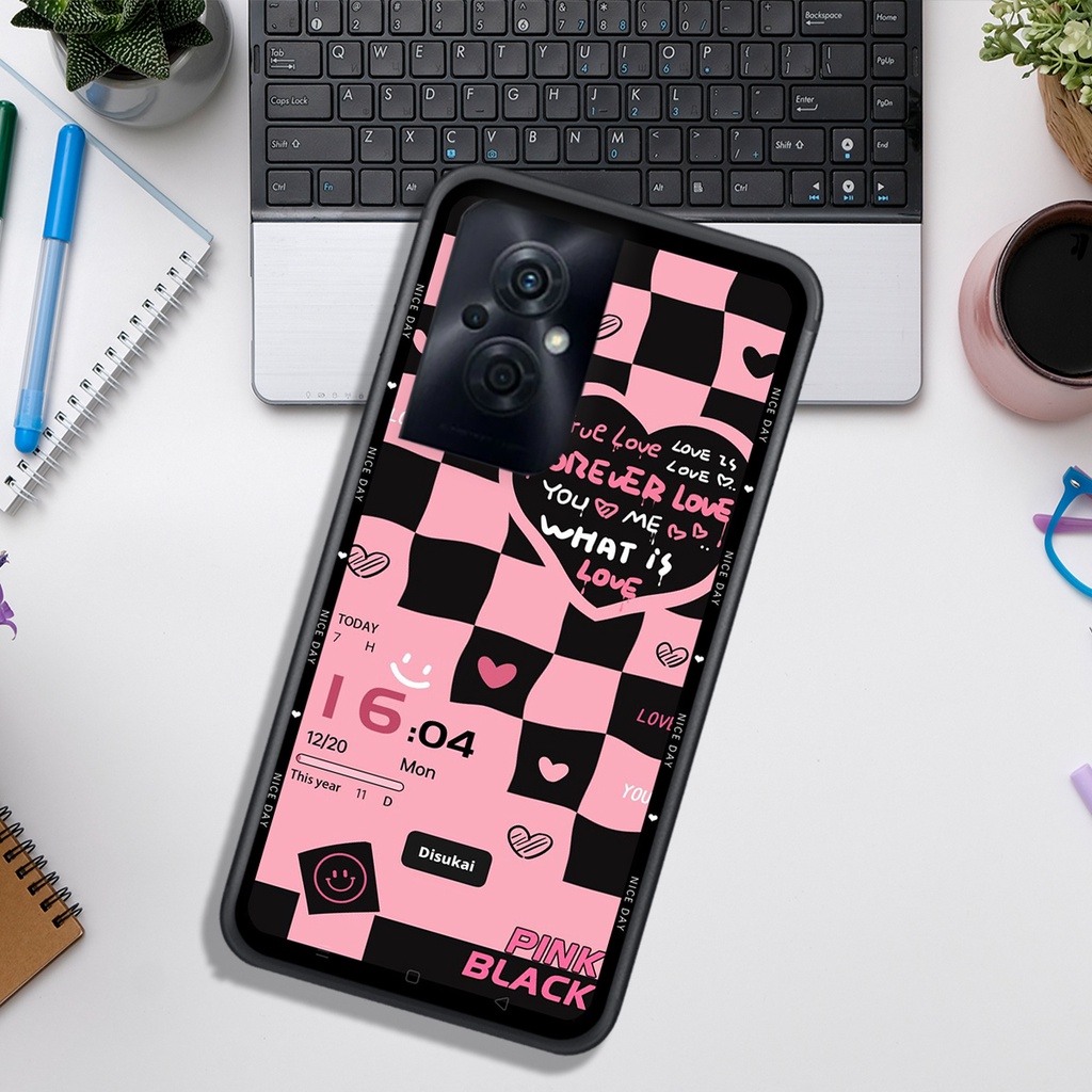 Ốp Lưng OPPO  RENO 8 4G - RENO 8 5G - RENO 8Z , In Hình &quot;Black Heart&quot; Phong Cách Đẹp.