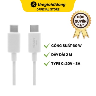 Cáp Type C - Type C 2m Mbest DS076X Trắng