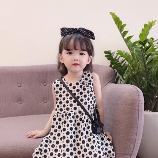 VÁY TIỂU THƯ CHẤM BI CHO BÉ GÁI