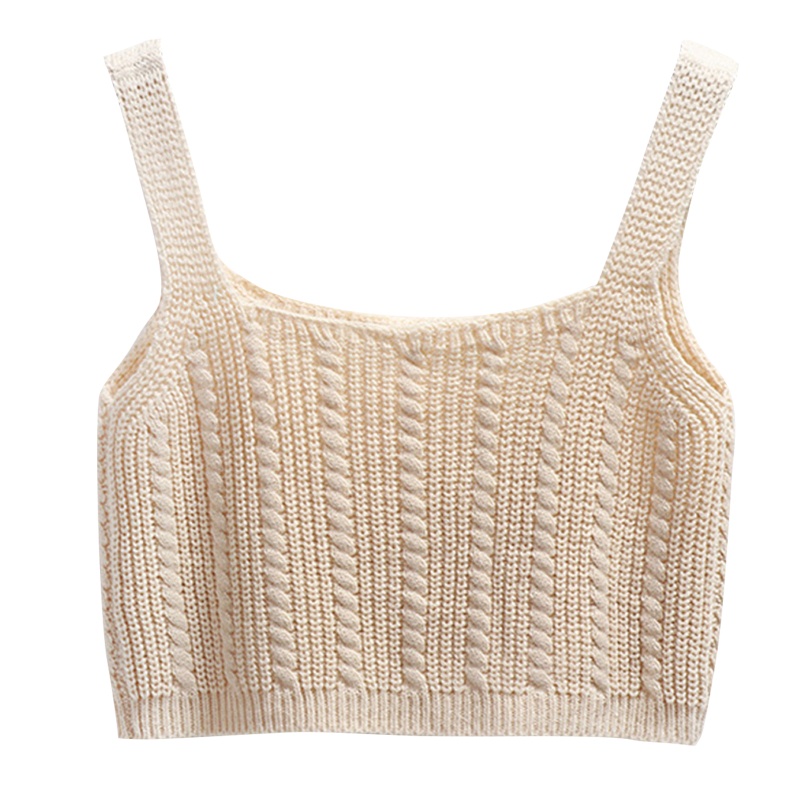 Áo Croptop Dệt Kim Cổ Vuông Thời Trang Đường Phố Cá Tính Cho Nữ