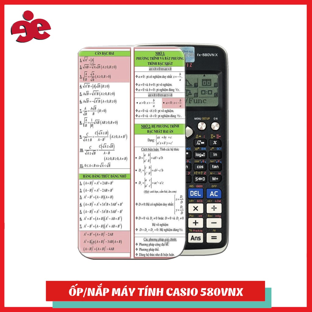 ỐP MÁY TÍNH CASIOFX 580 VNX - TOÁN HỌC