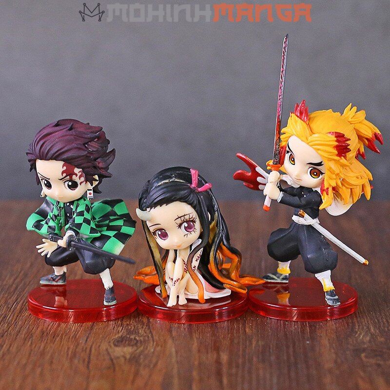 Set 3 mô hình Kimetsu No Yaiba Thanh gươm diệt quỷ Tanjiro Kạmado Nezuko viêm trụ Rengoku Kyojuro Tanjirou Demon Slayer