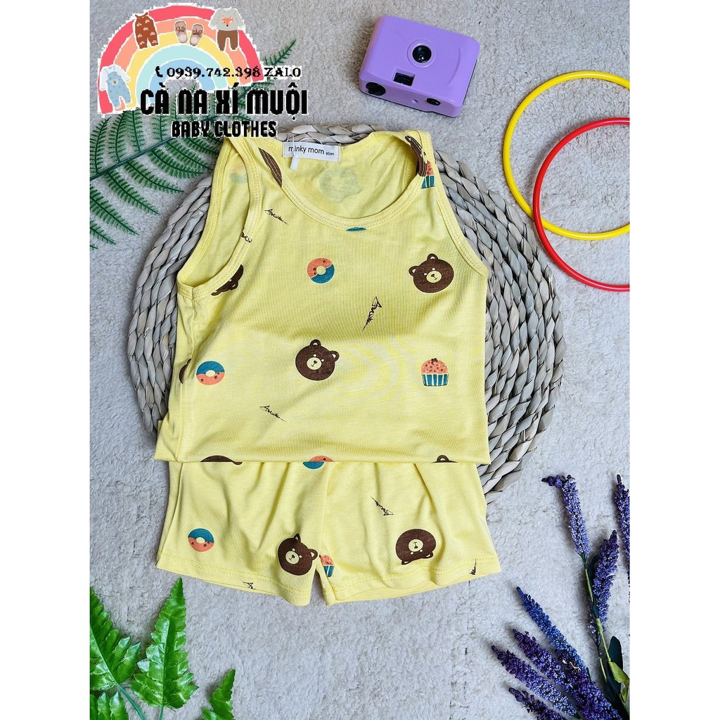 SIZE ĐẠI 7-32KGFREE SHIPBộ Minky Mom Ba Lỗ Thun Lạnh Cao Cấp Dể Thương Cho Bé Gái Bé Trai, Đủ Màu