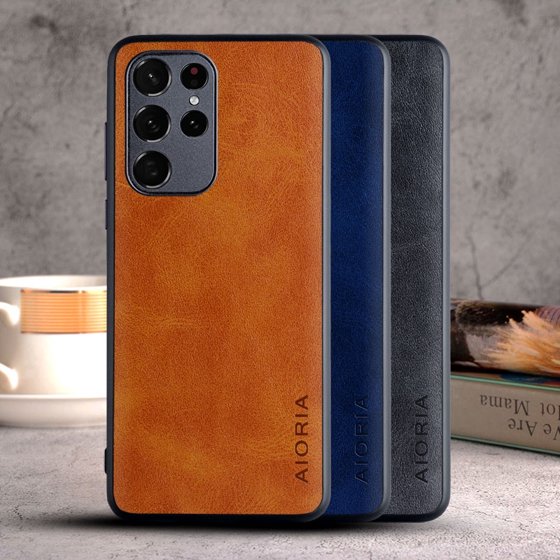 Ốp điện thoại da capa cổ điển sang trọng cho Samsung Galaxy S22 Ultra Plus 5G coque/ Samsung Galaxy S22 Ultra Plus 5G