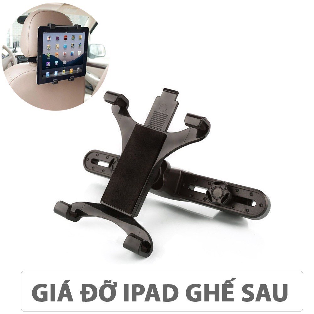 Giá đỡ máy tính bảng, ipad kẹp ghế sau xe ô tô, xe hơi cao cấp, xoay 360 độ đa năng