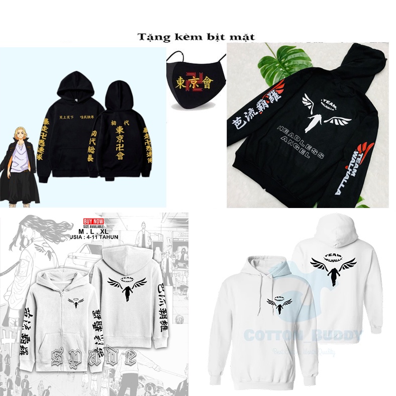 💥SALE 50% 🎁 BST ÁO KHOÁC ÁO HOODIE TOKYO REVENGERS MIKEY, MANJIRO , SANO DRAKEN  ANIME KÈM QUÀ TẶNG 💖 | TOKYO STORE