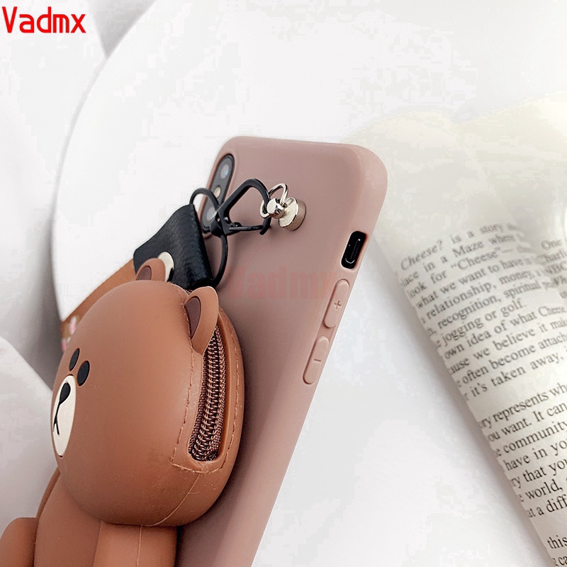 Ốp điện thoại dạng ví có dây đeo kiểu hoạt hình cho Samsung Galaxy Note 20 Plus A51 A71 M31 M51 A21S A31 bao đựng điện thoại ví tiền xu