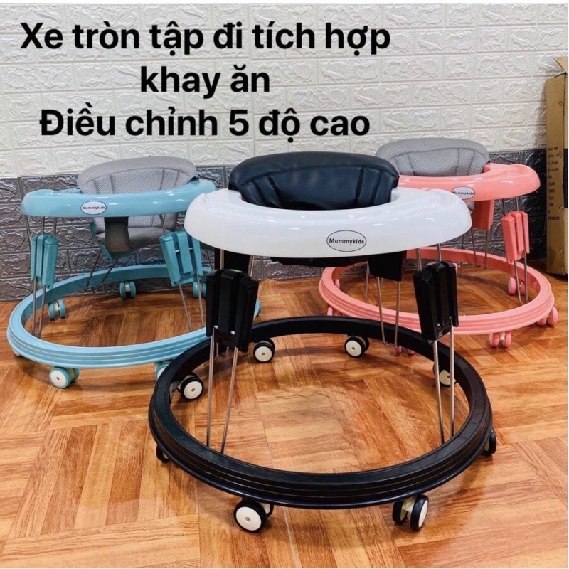 Xe tròn tập đi, xe tập đi kiêm bàn ăn dặm hành cao cấp hãng momykids và tomorow
