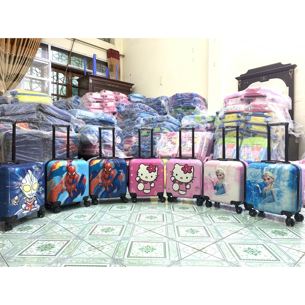 Vali vuông mẫu mới 2022 - NHỆN-SIÊU NHÂN-KITTY-ELSA