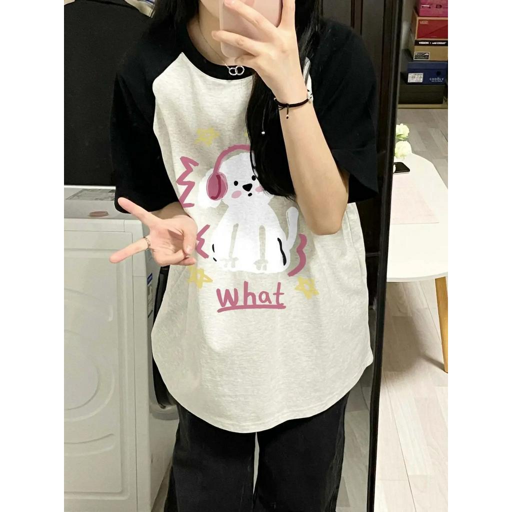 Áo Thun Cotton Nguyên Chất Tay Ngắn In Họa Tiết Thời Trang Cho Nữ 62071 62071