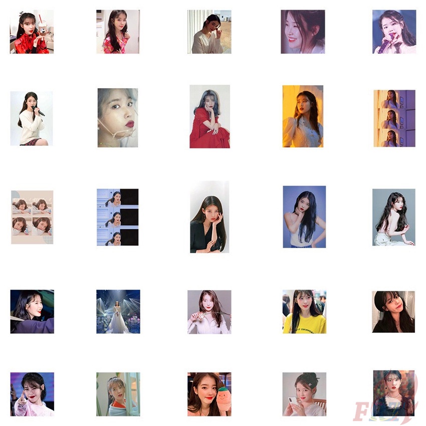 Bộ 50 miếng dán trang trí laptop/ván trượt hình các nhân vật IU Lee Ji Eun Series 02 DIY thời trang