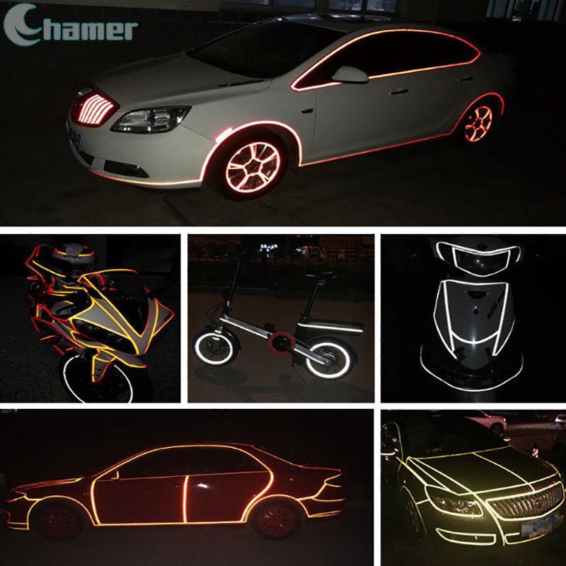 Cuộn dải phản quang dán vành bánh xe/ khung viền xe 5m tiện lợi dành cho xe hơi/ xe máy/ xe đạp