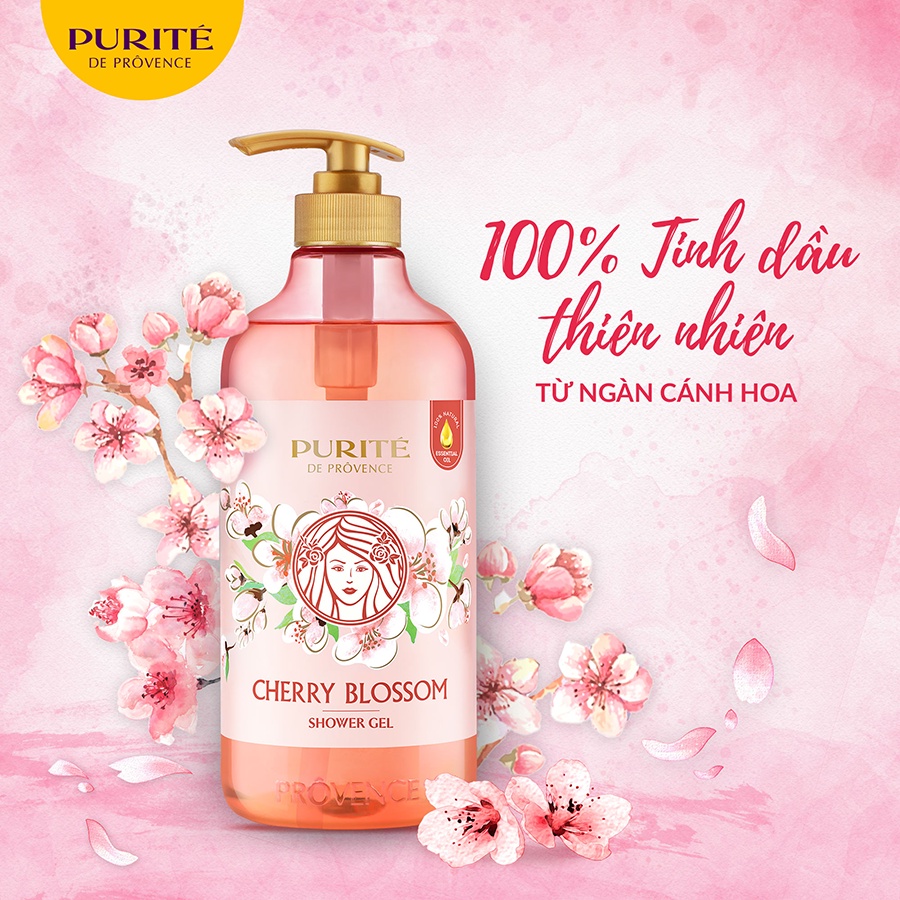 Sữa Tắm Thiên Nhiên Purité Hoa Anh Đào 850ml