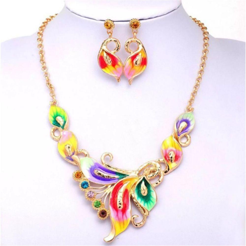 Bộ Vòng cổ Họa Tiết Hoa Và Bướm Thời Trang
