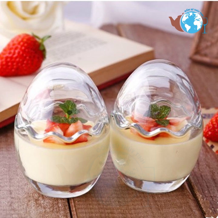 Hũ thủy tinh hình quả trứng NHỎ 60ml làm pudding sữa chua