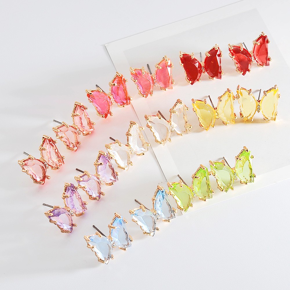 Trendy Korean Style Transparent Butterfly Earrings