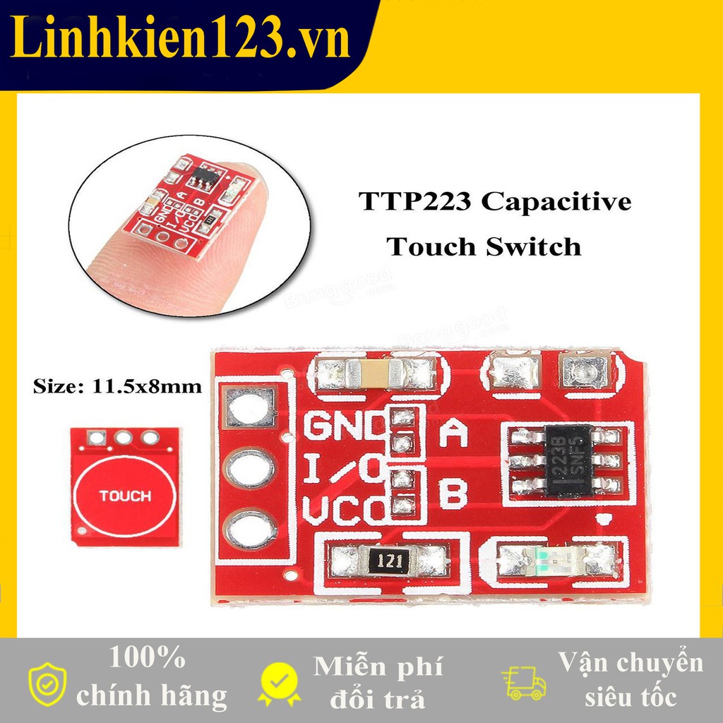 Cảm ứng chạm điện dung TTP223 mini- Tự học Arduino