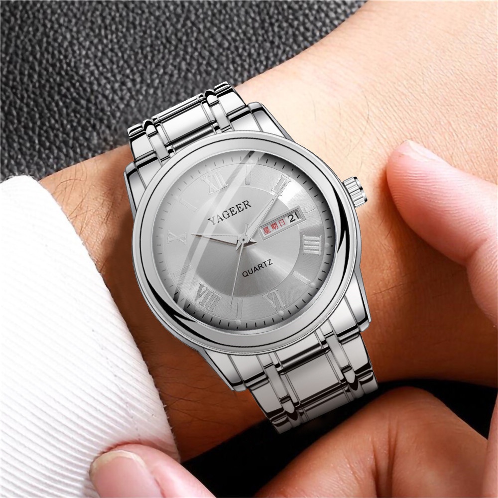 Sang Trọng Đồng Hồ Nam Bằng Thép Không Gỉ Hiển Thị Ngày | BigBuy360 - bigbuy360.vn