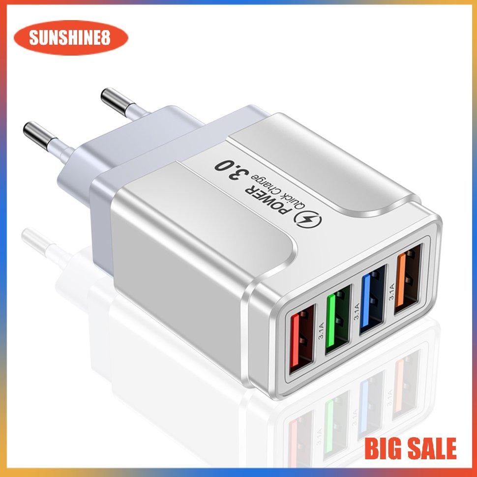 Đầu sạc USB 3.1A 4 cổng có đèn LED đa năng cho điện thoại