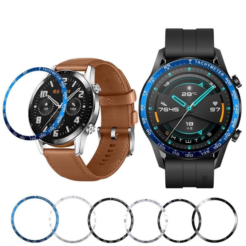 Khung viền bezel  + kính cường lực 2D cho Huawei GT2 46mm