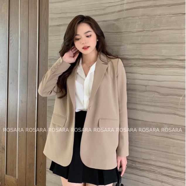 Áo Vest Công Sở Nữ Nâu Thiết Kế Dài Tay 2 Lớp mã K01 Rosara