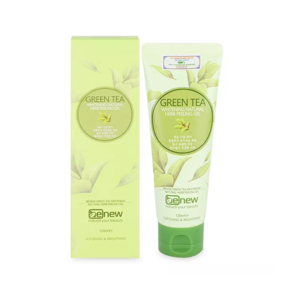 Gel tẩy da chết trà xanh Benew Green Tea Whitening Natural Herb Peeling Gel 120ml