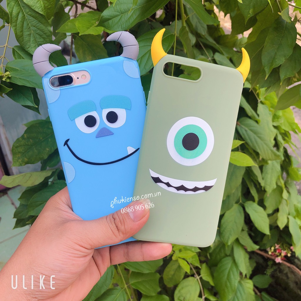 Ốp lưng iphone Cặp đôi nhà Monster - ỐP lưng XƯỞNG QUÁI VẬT gắn sừng - Ốp Iphone dt01