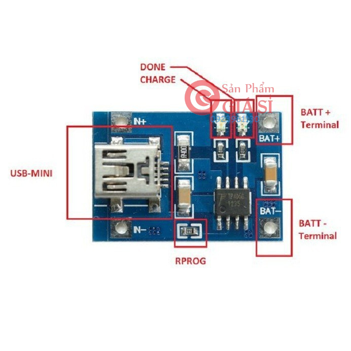 Mạch sạc pin lithium-ion 18650 TP4056 1A - Có bảo vệ ❤️freeship❤️