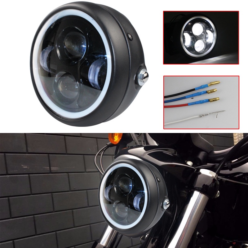 Gáo đèn pha 4 bi cầu viền angle light dùng cho các dòng xe mô tô GD110 YB125 CG125 Husky 125