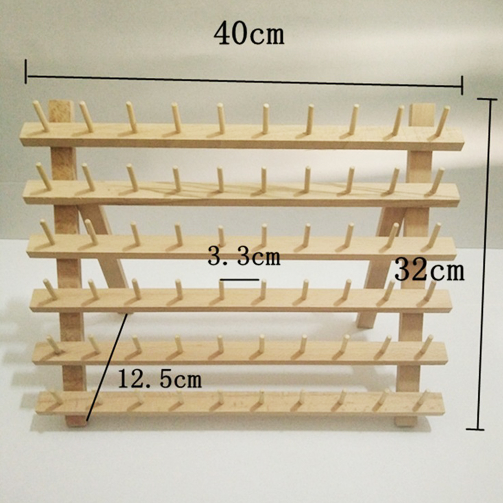 Chân Đế Gỗ Treo 60 Cuộn Chỉ Thêu Tiện Dụng