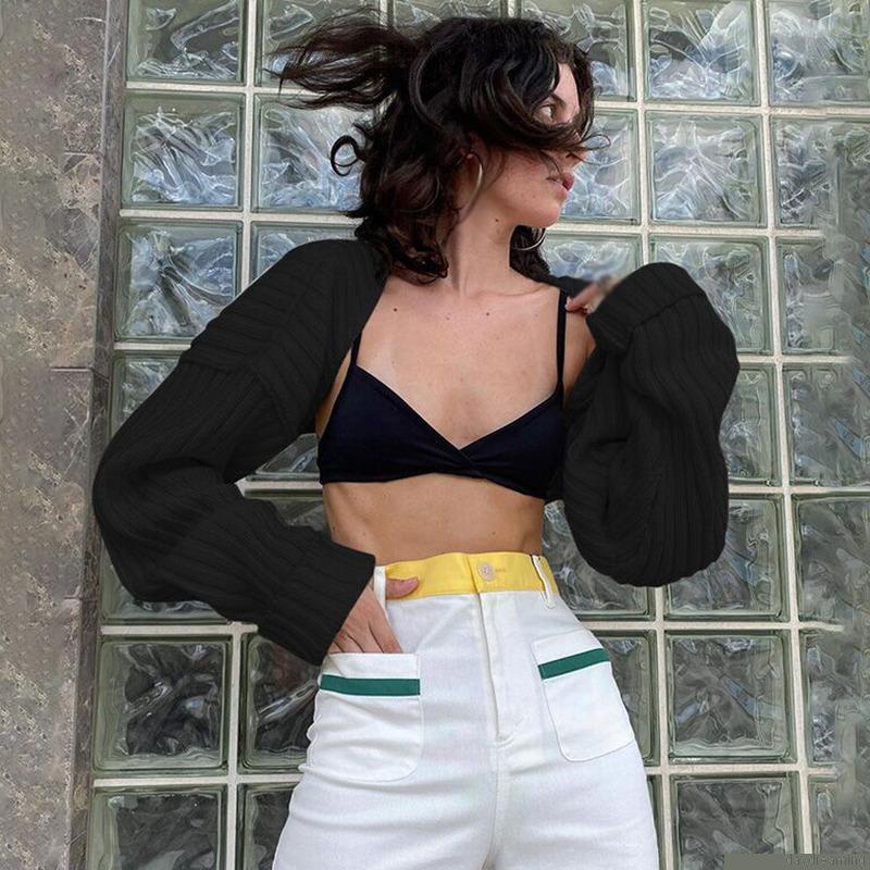 Áo khoác cardigan/ áo yếm màu trơn hở phía trước thời trang dành cho nữ