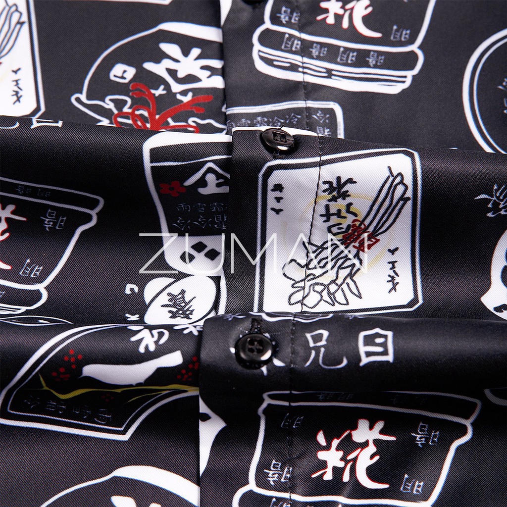 Áo sơ mi nam ngắn tay vải lụa thiết kế hoạ tiết Taiwan - ZUMAN - ASM46