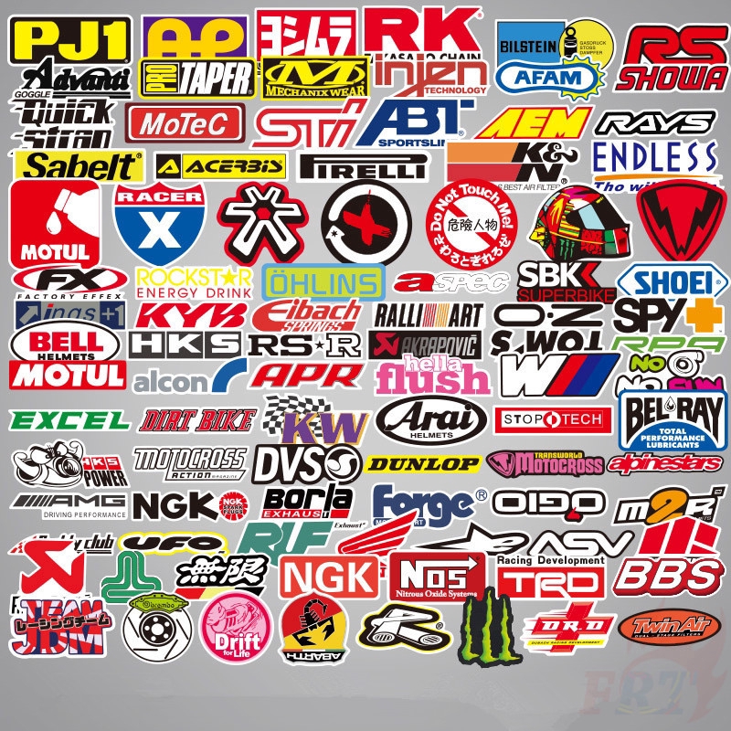100Pcs/Set ❉ Motorcycle - Brand Logo JDM Series A Stickers ❉ Racing Moto ：Fans Collection DIY Mixed Doodle Stickers