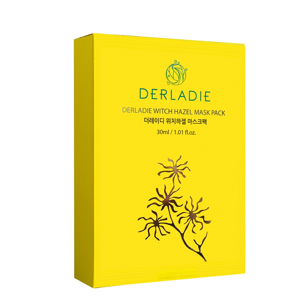 Combo 10 Mặt Nạ Derladie Witch Hazel Mask Pack Giảm Mụn, Dưỡng Sáng Da 30ml x 10