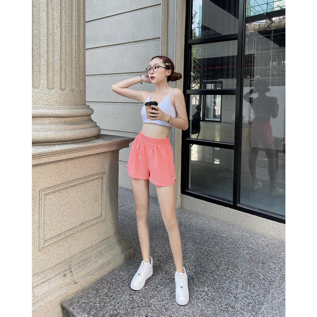 Hàng xuất xịn - Quần short nữ thể thao màu cam 4sics xuất khẩu