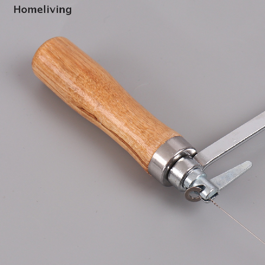 Cưa cắt lưỡi thép không gỉ có 2 dây phụ tay cầm gỗ chuyên dụng cho sáp nến