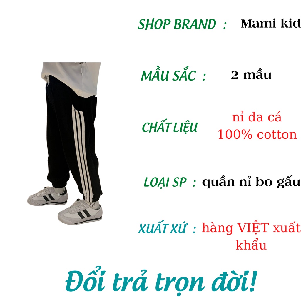 quần bé trai dáng thể thao sành điệu 9-36kg Mamikid