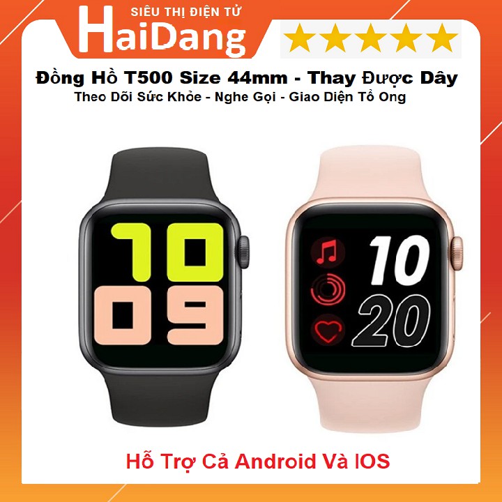 Đồng Hồ Thông Minh SmartWatch T500 - Theo Dõi Sức Khỏe - Nghe Gọi - Chống Nước IP67 - Thay Được Dây - Size 44mm