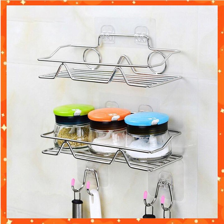 Kệ chữ nhật treo tường để đồ nhà tắm phòng bếp chắc chắn