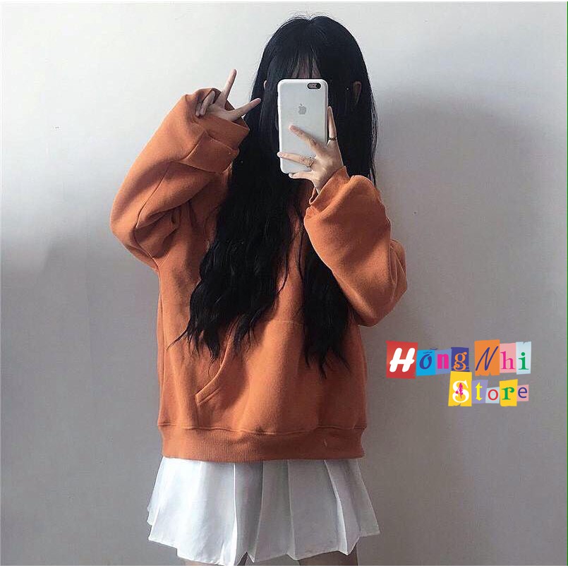 Áo Hoodie Trơn Màu Cam Đất Cao Cấp Dáng Rộng Unisex Nam Nữ Mặc Được - MM | BigBuy360 - bigbuy360.vn