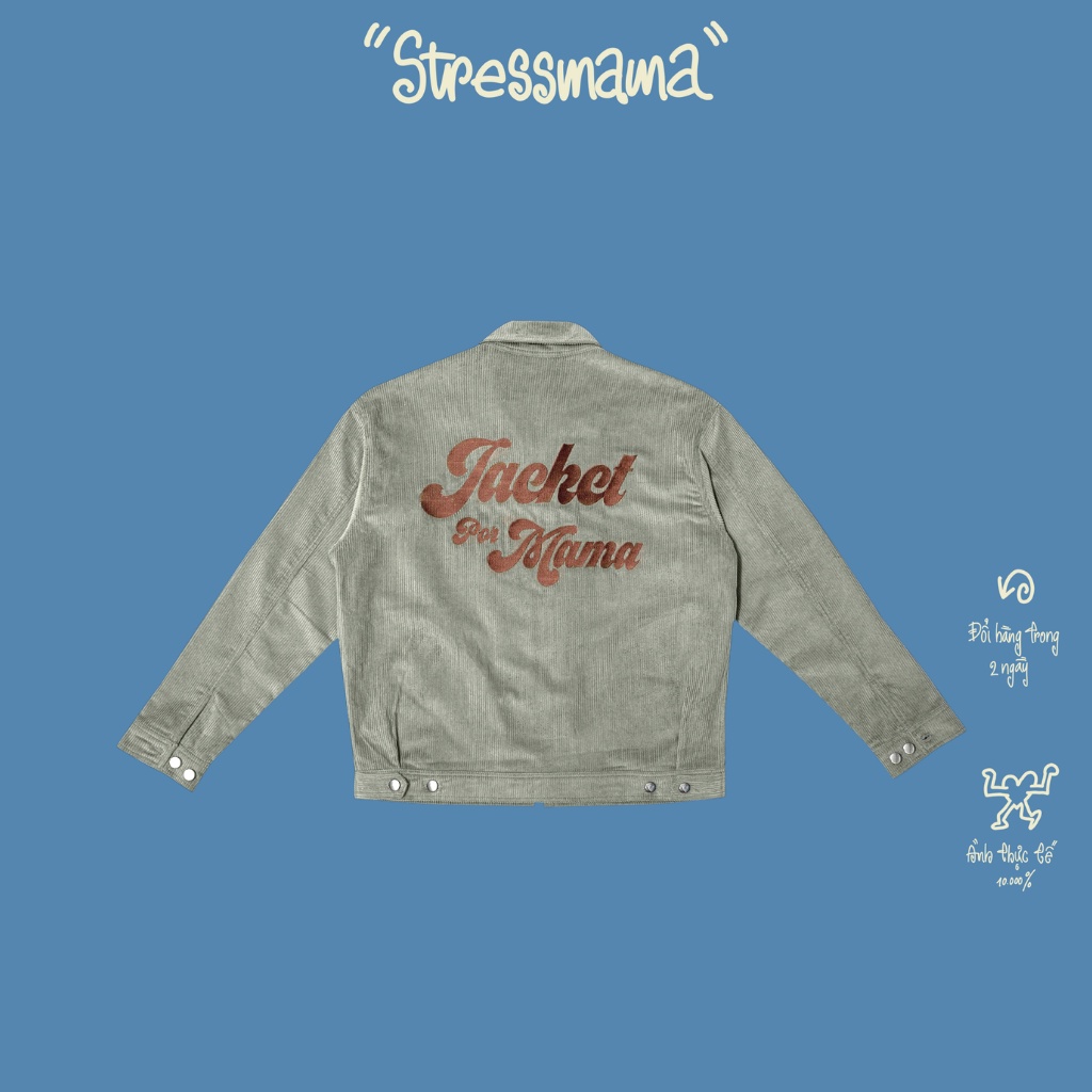 StressÁo khoác JPM TICKE JACKET Màu Rêu Khói Chất Liệu Nhung Tăm được dệt từ 100% cotton dày dặn Local Brand