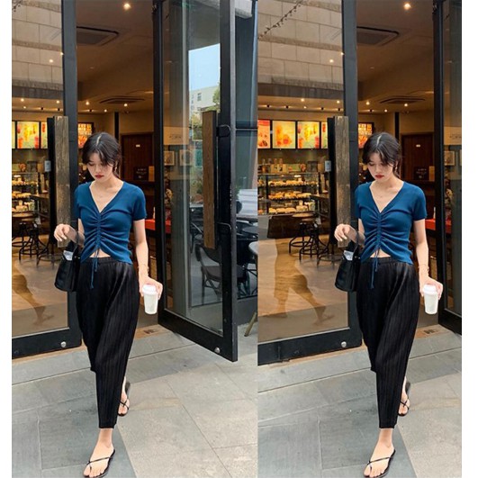 Quần Bầu Xinh Quần Vải Bầu Quần Baggy Bầu Trẻ Trung Năng Động Q216