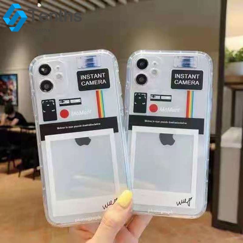 🏳️‍🌈Ready Stock🎁 iPhone 12 SE 2020 11 Pro Max XR XS X 6S 7 8 Plus XS Max Polaroid for Mobile That Can Hold Photo Polaroid for Mobile Phone Case Shockproof Protective Shell