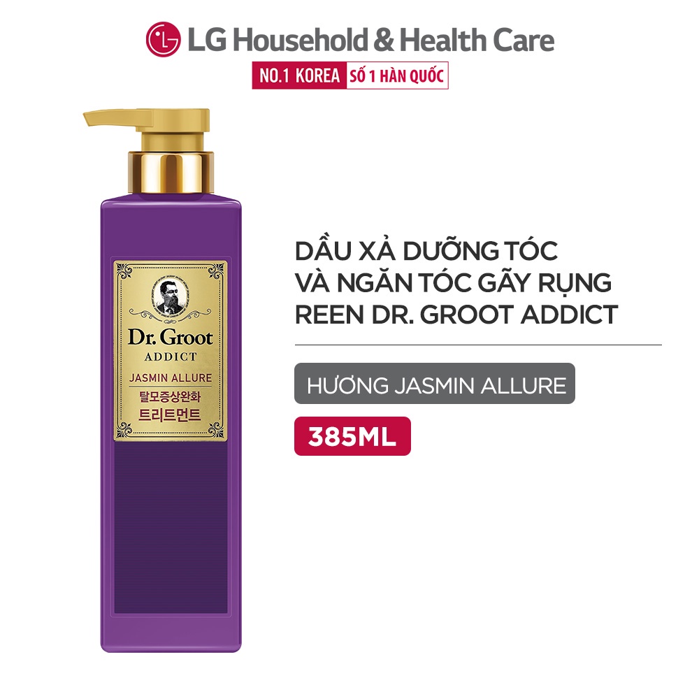 Dầu Xả Giúp Dưỡng Tóc Và Hỗ Trợ Ngăn Tóc Gãy Rụng Reen Dr. Groot Addict Hương Jasmin Allure 385ml