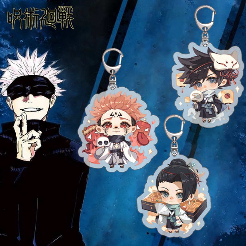 Móc khóa nhựa acrylic hai mặt hình nhân vật anime đáng yêu