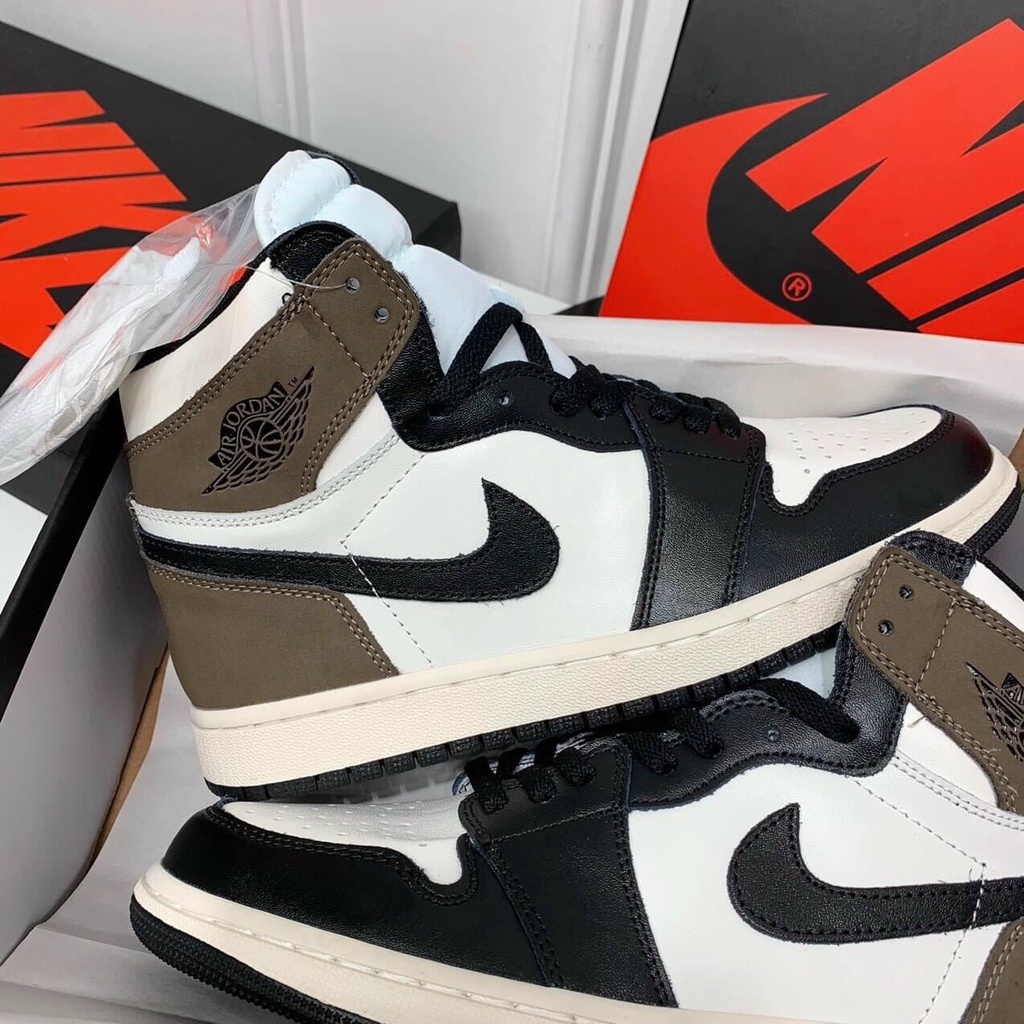 Giày jordan 𝐜ổ 𝐜𝐚𝐨 ⚡️𝐅𝐑𝐄𝐄 𝐒𝐇𝐈𝐏⚡️ Giày jordan Nâu đen cổ cao hàng cao cấp nam nữ full box