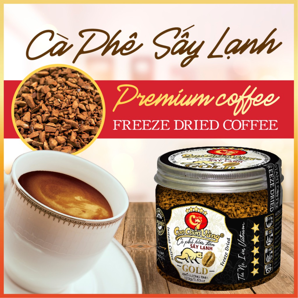 Cà Phê Hòa Tan Sấy Lạnh Con Chồn Vàng C7 - Hộp 120Gr