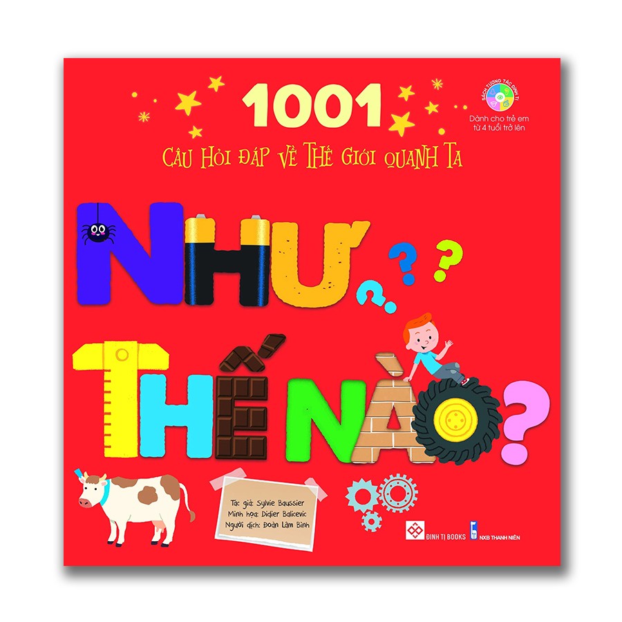 1001 câu hỏi đáp về thế giới quanh ta - Sách tương tác lật mở cho trẻ từ 4 - 6 tuổi - Nhiều chủ đề - Đinh Tị Books