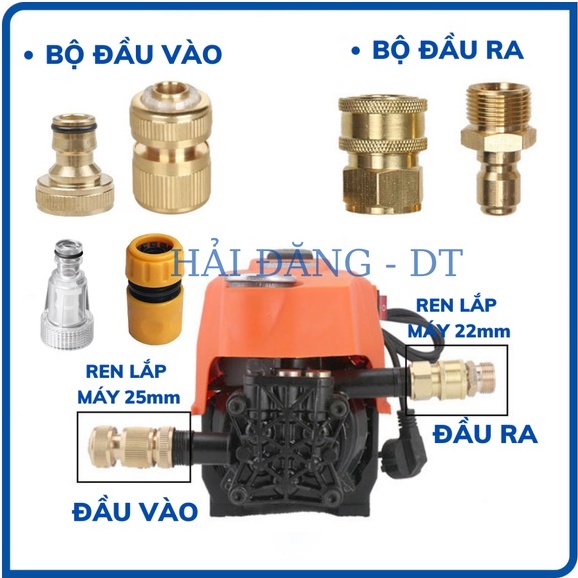 Khớp nối nhanh, Bộ khớp nối nhanh đầu vào và đầu ra máy rửa xe áp lực cao, phụ kiện máy rửa xe